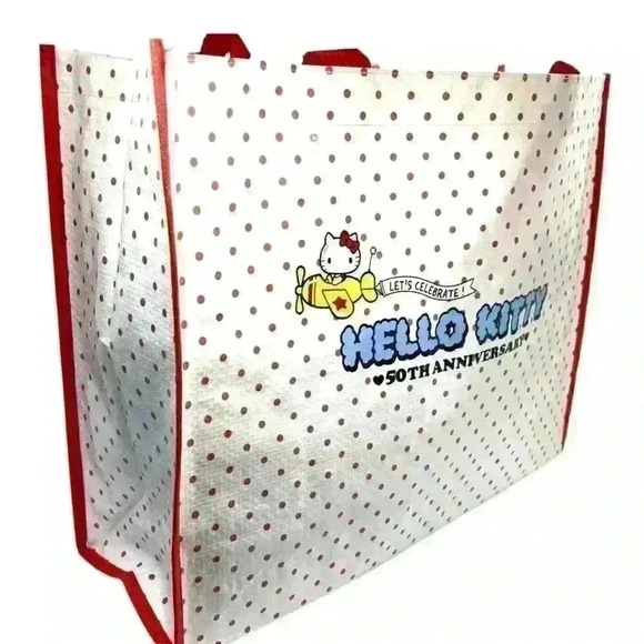 Hello Kitty Sanrio Kawaii Tote Bag 50th Anniversary Limited Edition Design Japan - Picture 4 of 5